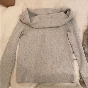 Club monaco off the shoulders sweater silver grey